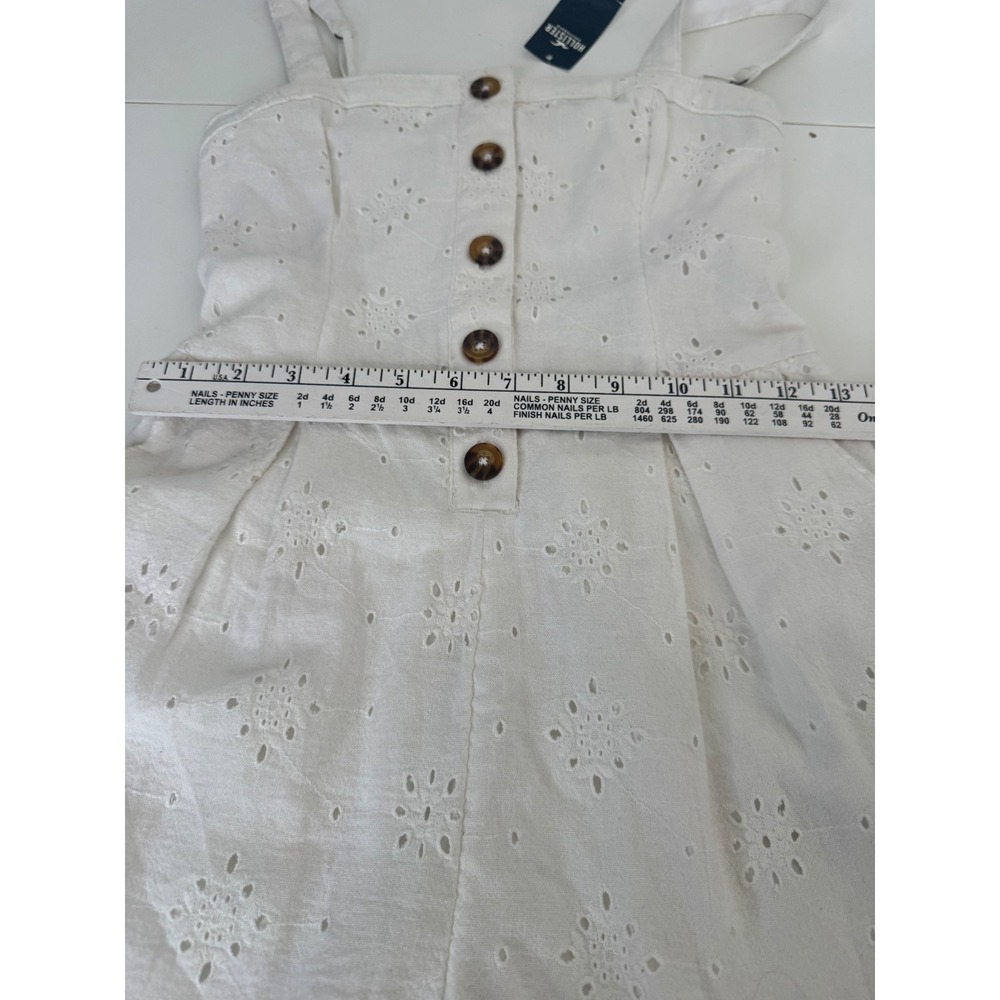 Hollister White Eyelet Button Front Romper Smocked Back Girly Jumpsuit NWT Sz S - Picture 13 of 13